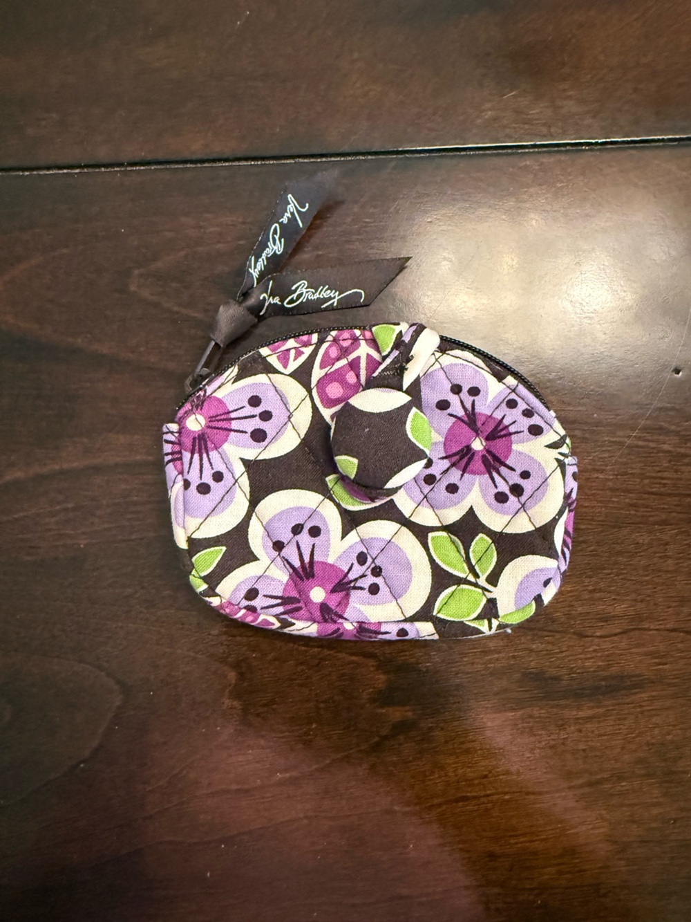 Vera Bradley Purple Floral Quilted Coin Pouch